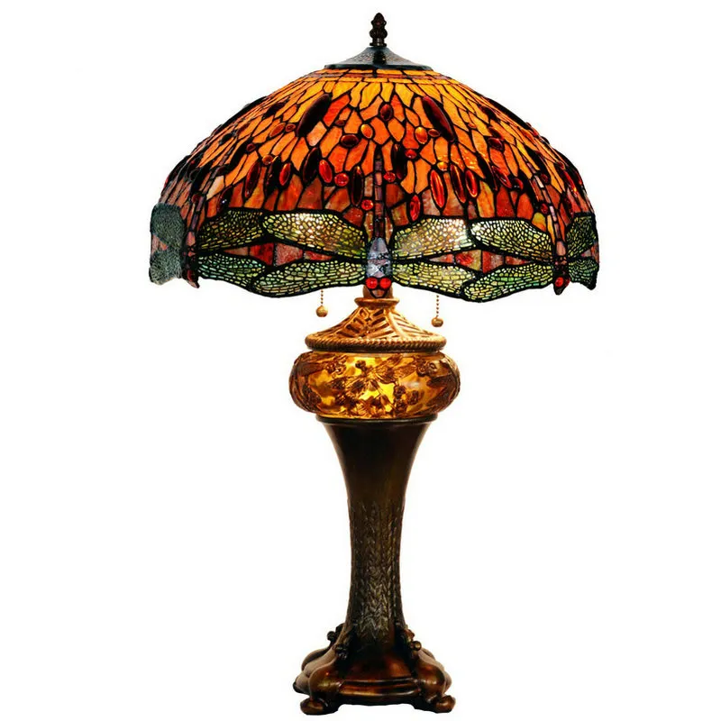 Art Deco Stained Glass Dragonfly Restaurent Design Large Luxury Tiffany Style Lamp (WH-TTB-04)