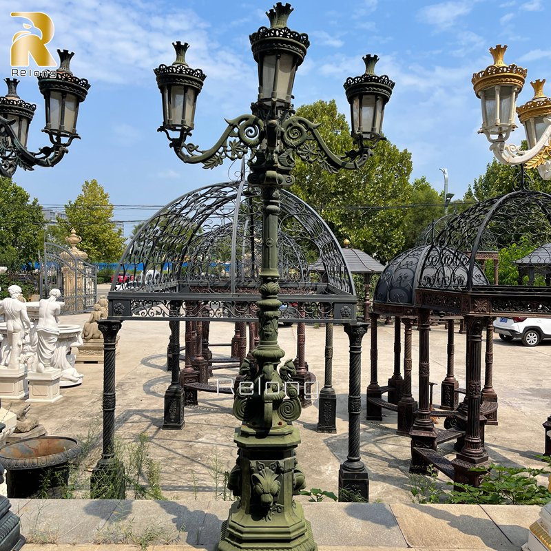 Luxury White Lighting Cast Iron Garden Lamp Posts Street Light Lamp