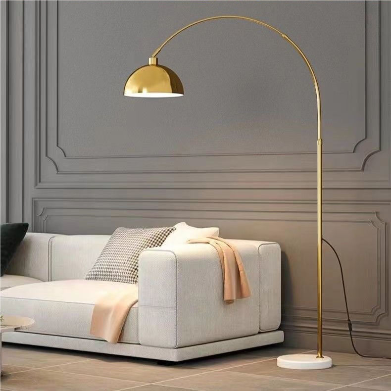 Elegant Gold Art Deco Floor Lamp: Adjustable Height and Rotatable Task Lighting