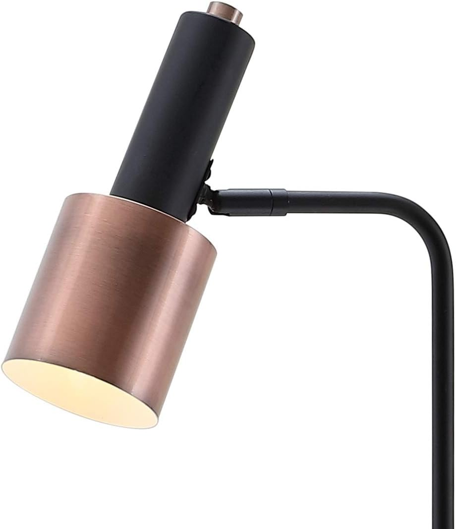 Brady Metal LED Task Contemporary Modern Transitional Midcentury Copper Black Floor Lamp
