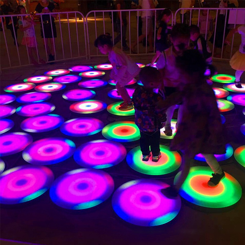 Amusement Park LED Dance Floor Piano RGB Customized Size Dance Floor LED Round Floor Light