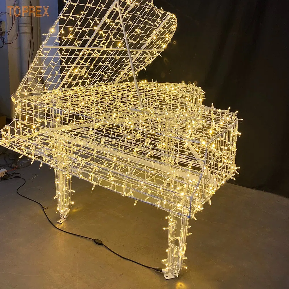 Toprex LED Outdoor Waterproof Decorative Music Garden Project Festive Piano Motif Light