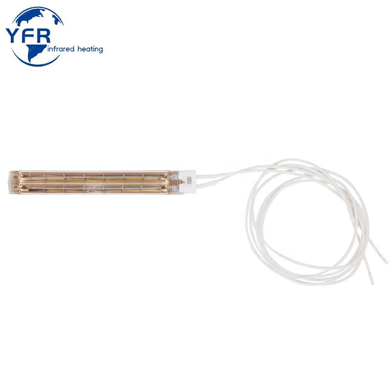 Factory Gold Buffet Plated Halogen Heating Twin Tube IR Heat Lamp Double Tubes Infrared Heating Lamp