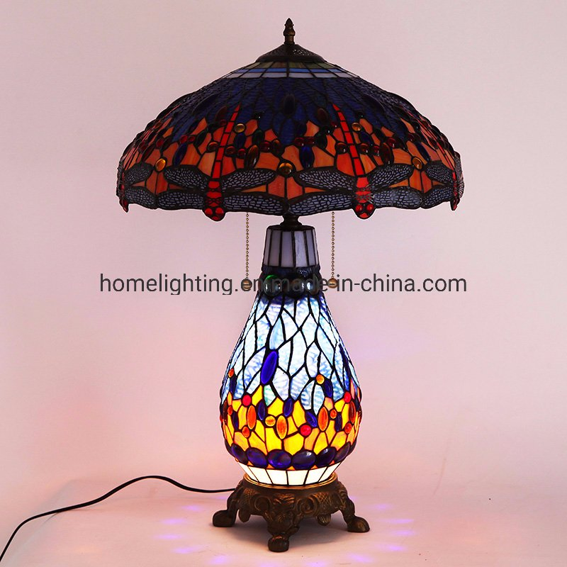 Tfd-1725r Decorative Living Room Dragonfly Tiffany Table Lamp