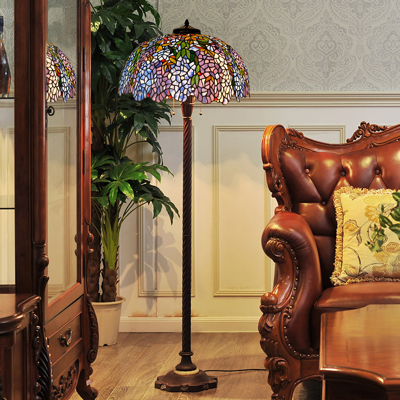 Dragonfly Leadlight Stained Glass Lamp Tiffany Floor Lamp for Home Decoration