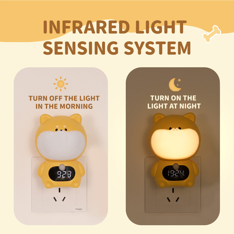 LED Plug in Night Light for Kids, Cute Dimmable Nursery Puppy Lamp with Smart Sensors and Remote Control, Xmas Birthday Gift for Kids Adult, Room Decor