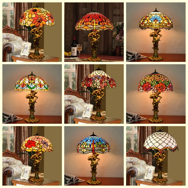 Tiffany Style Banker Lamp 1
