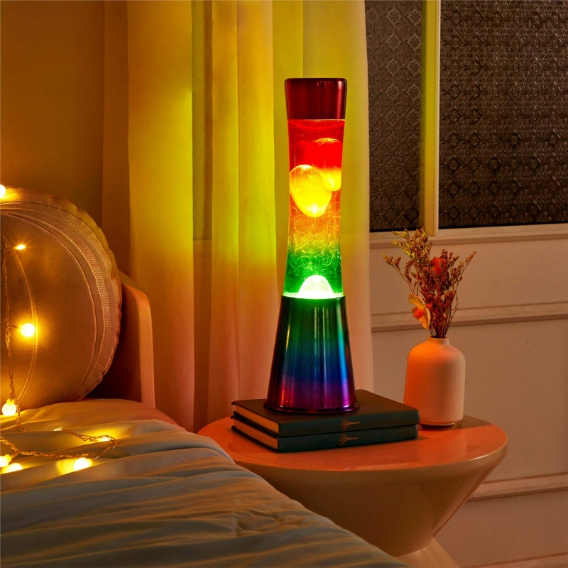 Rainbow Motion Lava Lamp: Retro Liquid Night Light for Bedroom