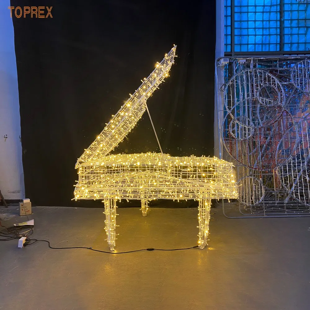 Toprex LED Outdoor Waterproof Decorative Music Garden Project Festive Piano Motif Light