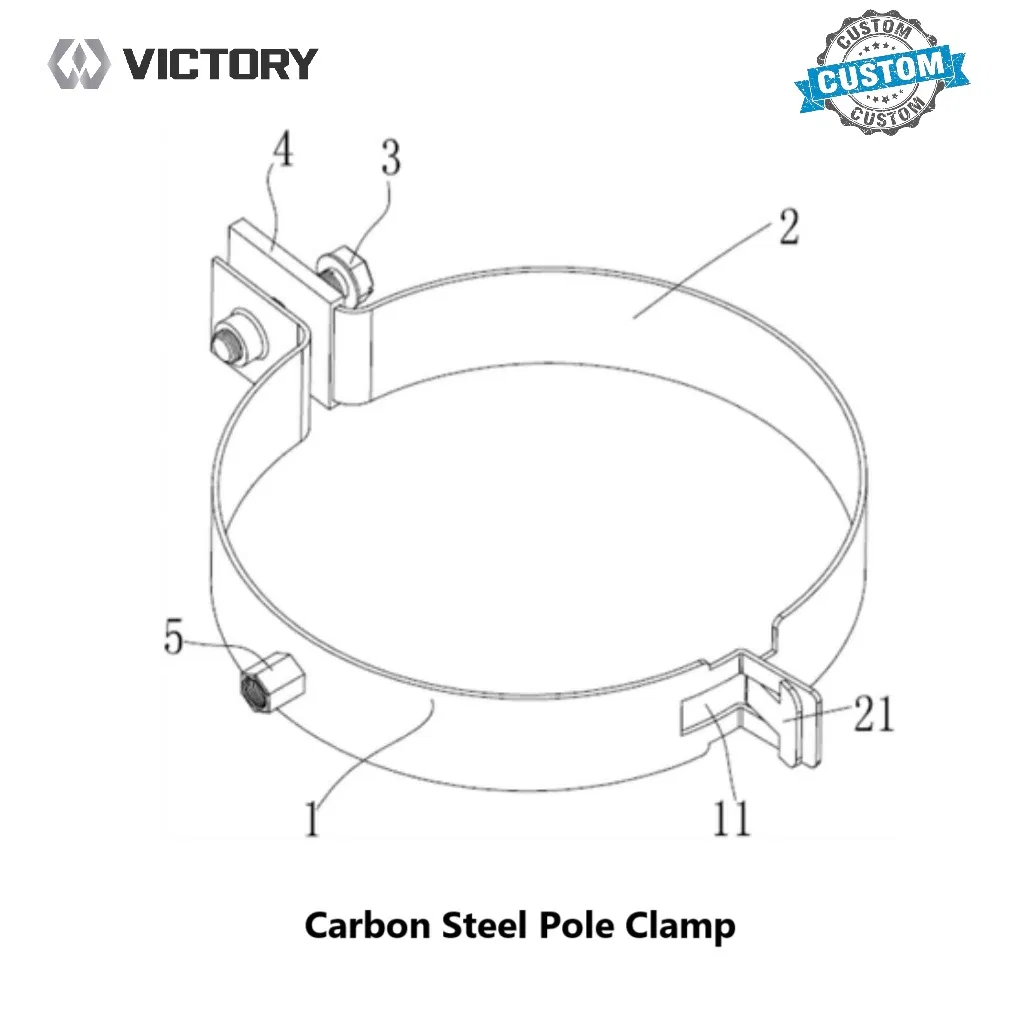Line Support Metal Steel Galvanized Clamp with Bolts and Nuts
