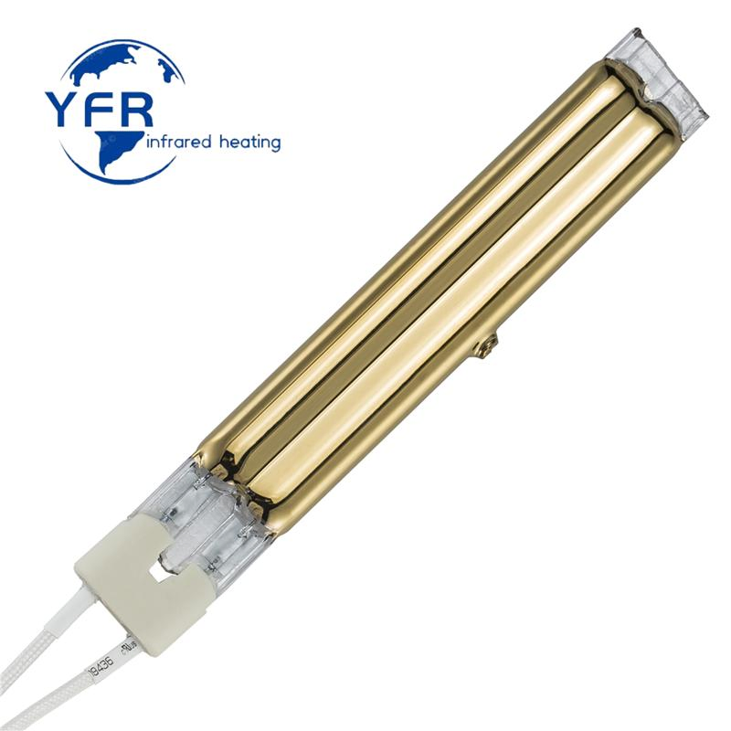 Factory Gold Buffet Plated Halogen Heating Twin Tube IR Heat Lamp Double Tubes Infrared Heating Lamp