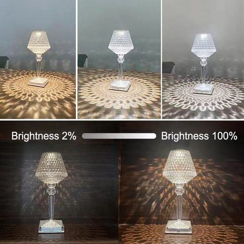 16-Color Touch Crystal Diamond Table Lamp, Romantic Bar &amp; Bedroom Decor Night Light