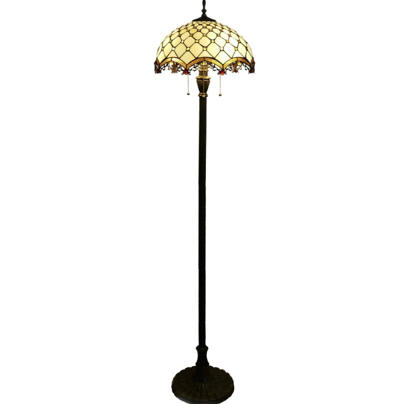Modern Tiffany LED Floor Lamp - Stained Glass &amp; Iron Base, Wholesale (Hotel/Living Room)