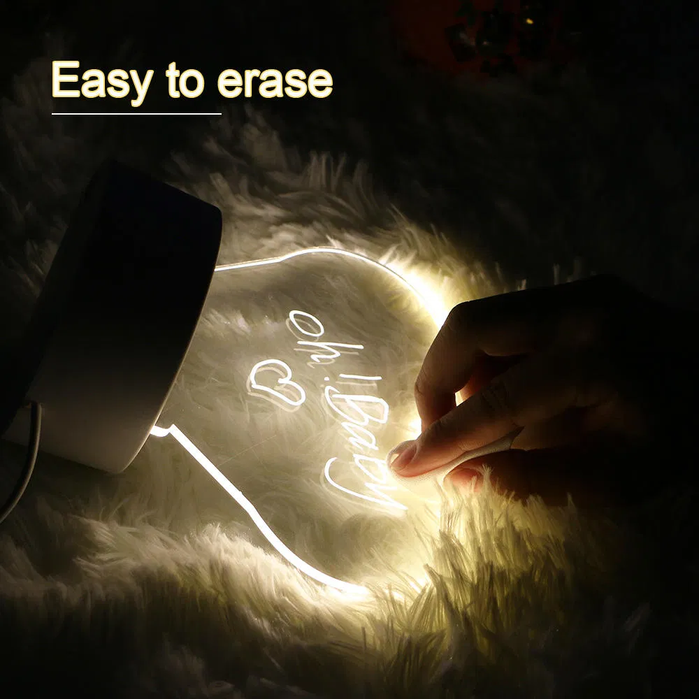 16 Colors Night Light Base Erasable Writing Board Creative DIY RGB LED Message Acrylic Writing Board Light
