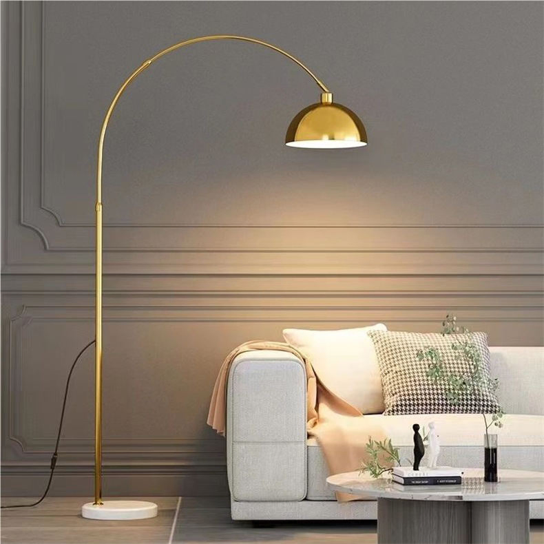 Elegant Gold Art Deco Floor Lamp: Adjustable Height and Rotatable Task Lighting
