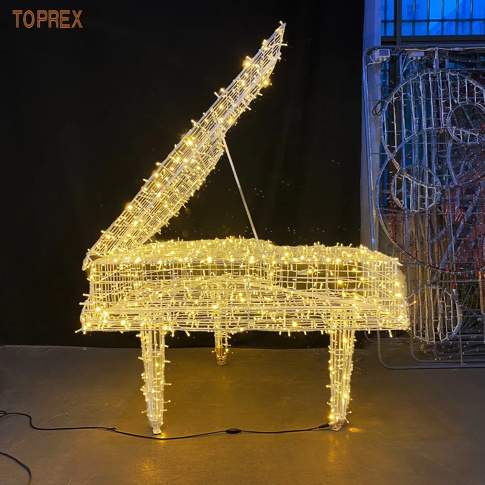 Toprex LED Outdoor Waterproof Decorative Music Garden Project Festive Piano Motif Light