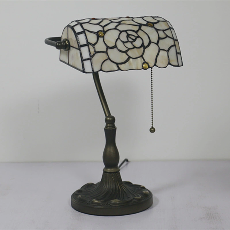 TF3927 Tiffany Style Banker Desk Lamp Stained Glass Reading Accent Lamp
