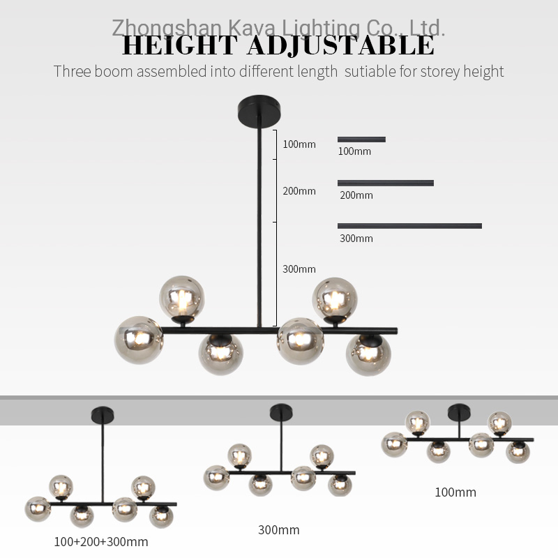 Smoky Glass Shade Energy Saving Modern Color Glass Chandelier Tiffany Ceiling Pendant LED Pendant Lamp