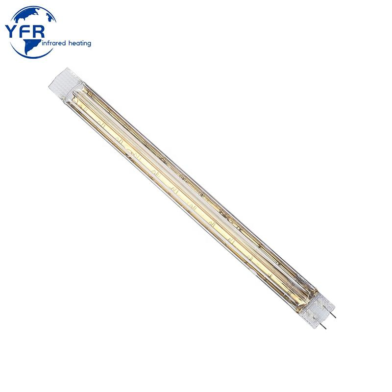 Factory Gold Buffet Plated Halogen Heating Twin Tube IR Heat Lamp Double Tubes Infrared Heating Lamp