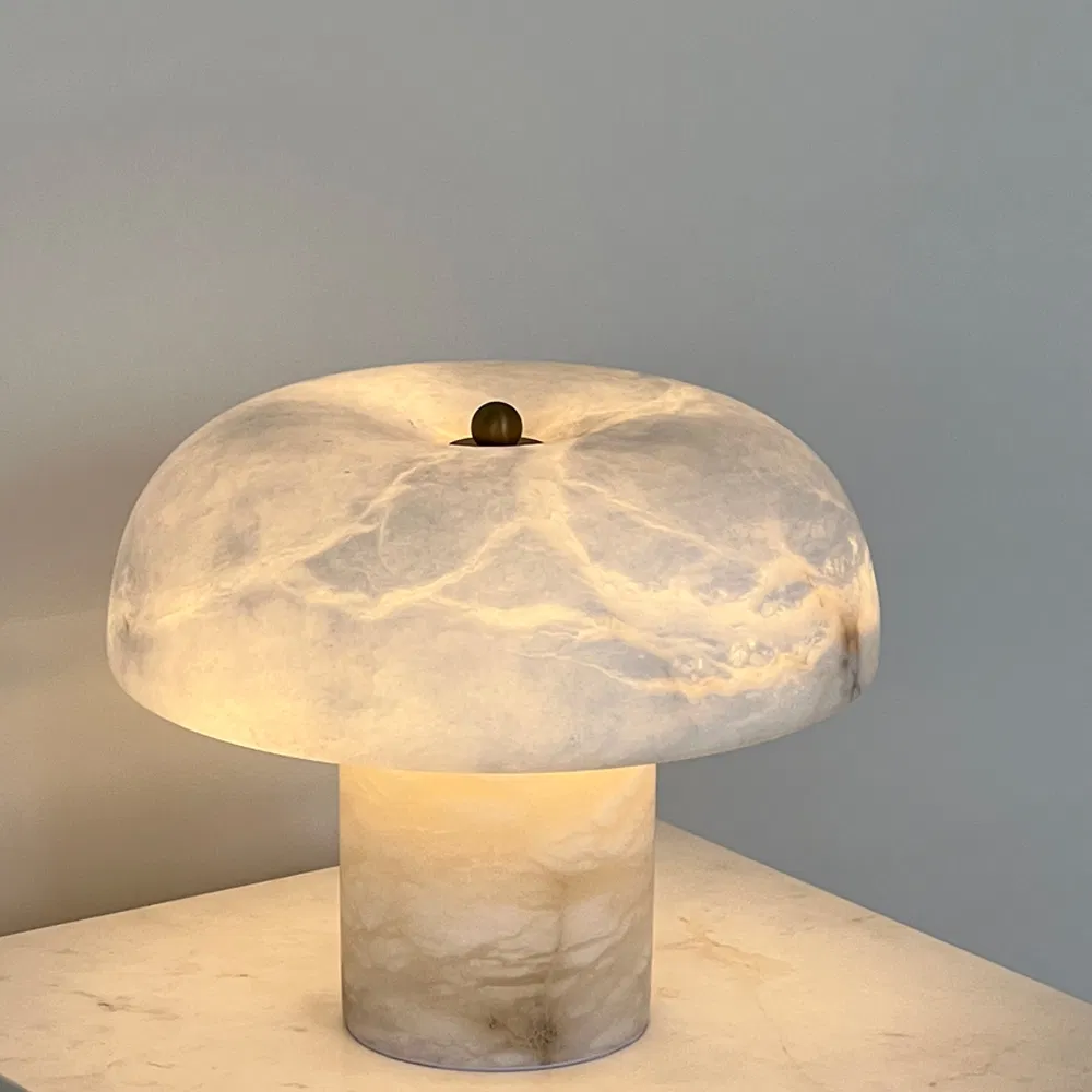 OEM Pure Natural Alabaster Night Table Lamp for Living Room Bedroom Bedside Use