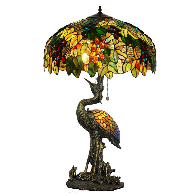 12" /16"/18" CE Approved Stained Glass Tiffany Table Lamp for Bedroom
