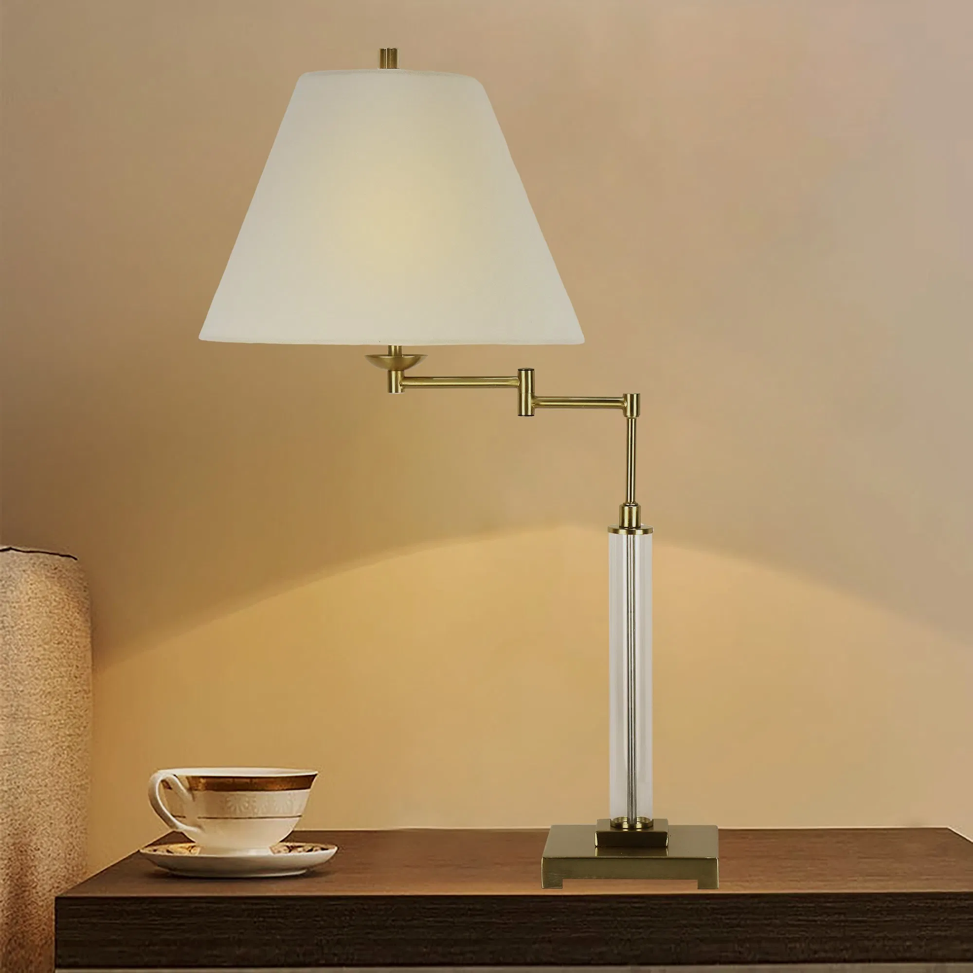 Adjustable Classical Glass Vintage Metal Architect Table Lamp Flexible Reading Swing Arm Lamp