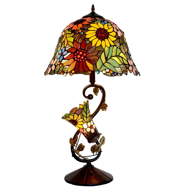 Art Decor Office Desk Stained Glass Large Vintage Tiffany Table Lamp (WH-TTB-01)
