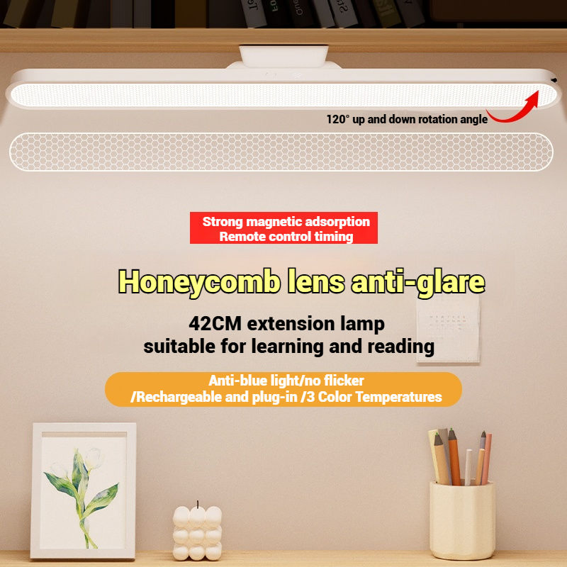 Morch USB Charging Remote Control Three Color Temperatures 120oma LED Study Desk Lamp Portable Magnetic Reading Table Lamp