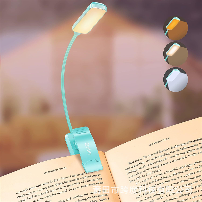 14LEDs Book Light USB Rechargeable Reading Light Warm Cool White Daylight Portable Flexible Easy Clip Night Reading Lamp