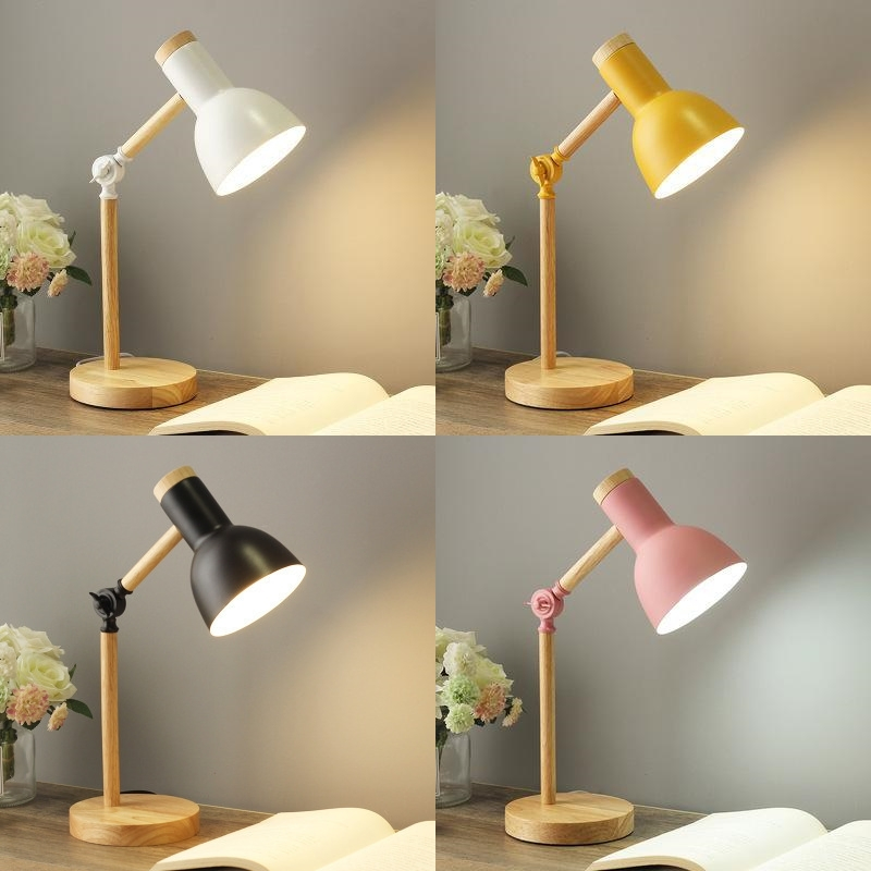 Swing Arm Desk Lamp, Wood Adjustable Gooseneck Table Lamp, Modern Architect Desk Light