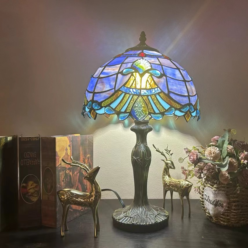 Tiffany Style Art Glass Work Table Lamp