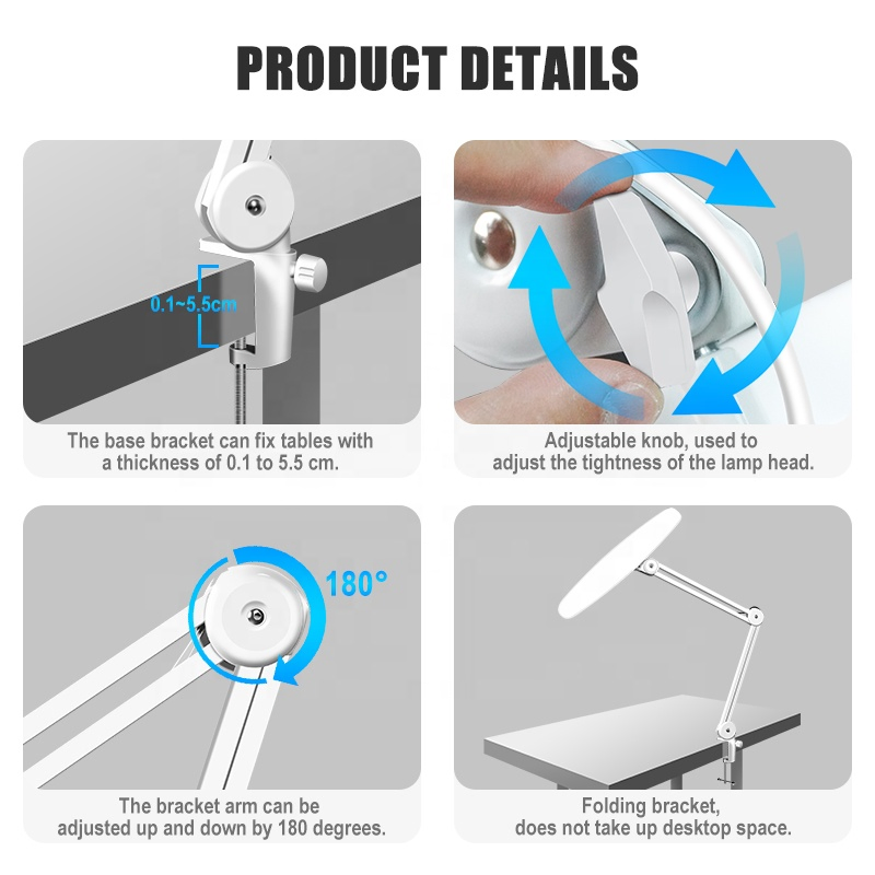 Beauty Salon Fashionable Manicure Table LED Nail Desk Lamp for Home Office