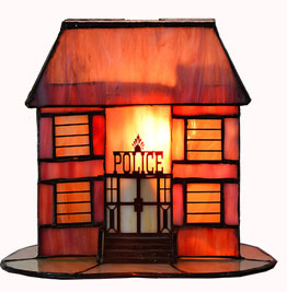 Tiffany Style Table Lamp Stained Glass Small House Night Lamp for Decoration