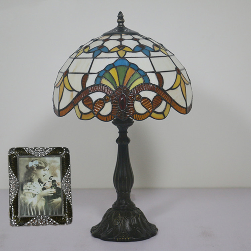 30cm Tiffany Table Lamp E27 Baroque Bedroom Bed Side Lamp (WH-TTB-54)