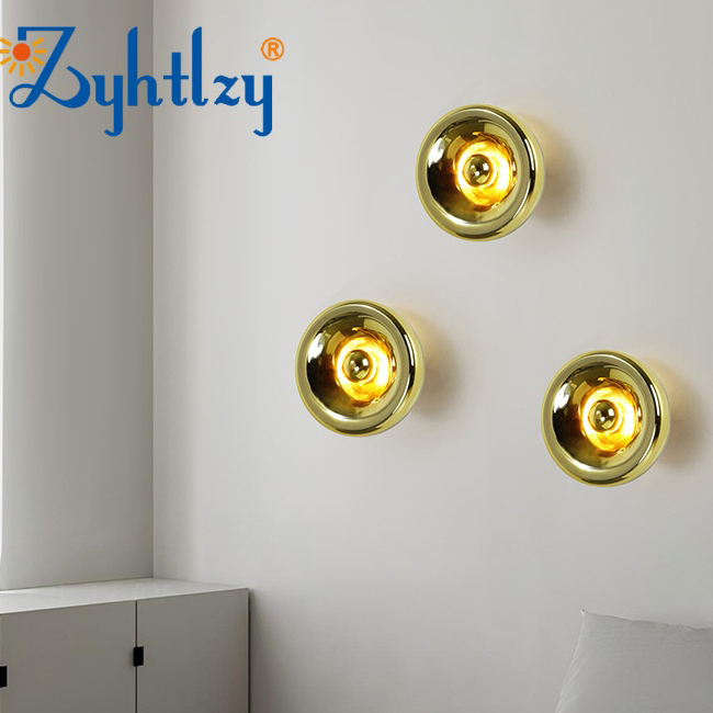 Wholesale Modern Luxury Nordic Indoor Use Vintage Aluminum Glass LED Wall Lamp Living Room Lava Staircase Bar Background Home Decor Glass Wall Lamp (ZY-R009)