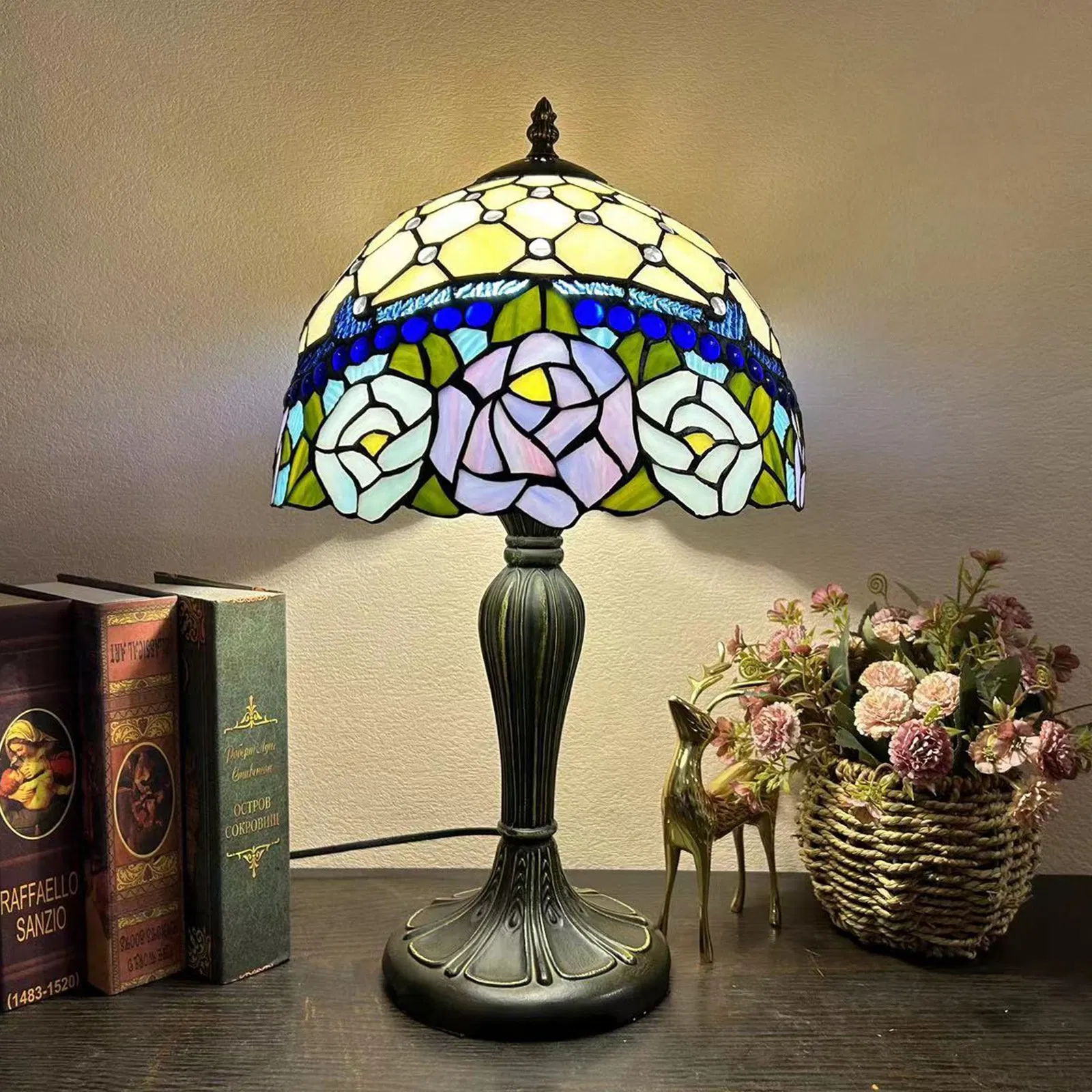 12 Inch Antique Stained Glass Tiffany Style Lamp Collection