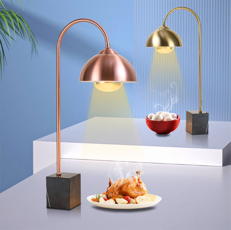 Restaurant Single Head Buffet Utensils Silver Food Insulation Lamp Preservation Light Infrared Heating Lamp Kitchen Catering Buffet Food Warmer Lamp