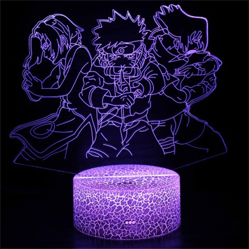 Anime 3D Acrylic Room Decor Bedside Remote Powered LED Night Lava Lamp