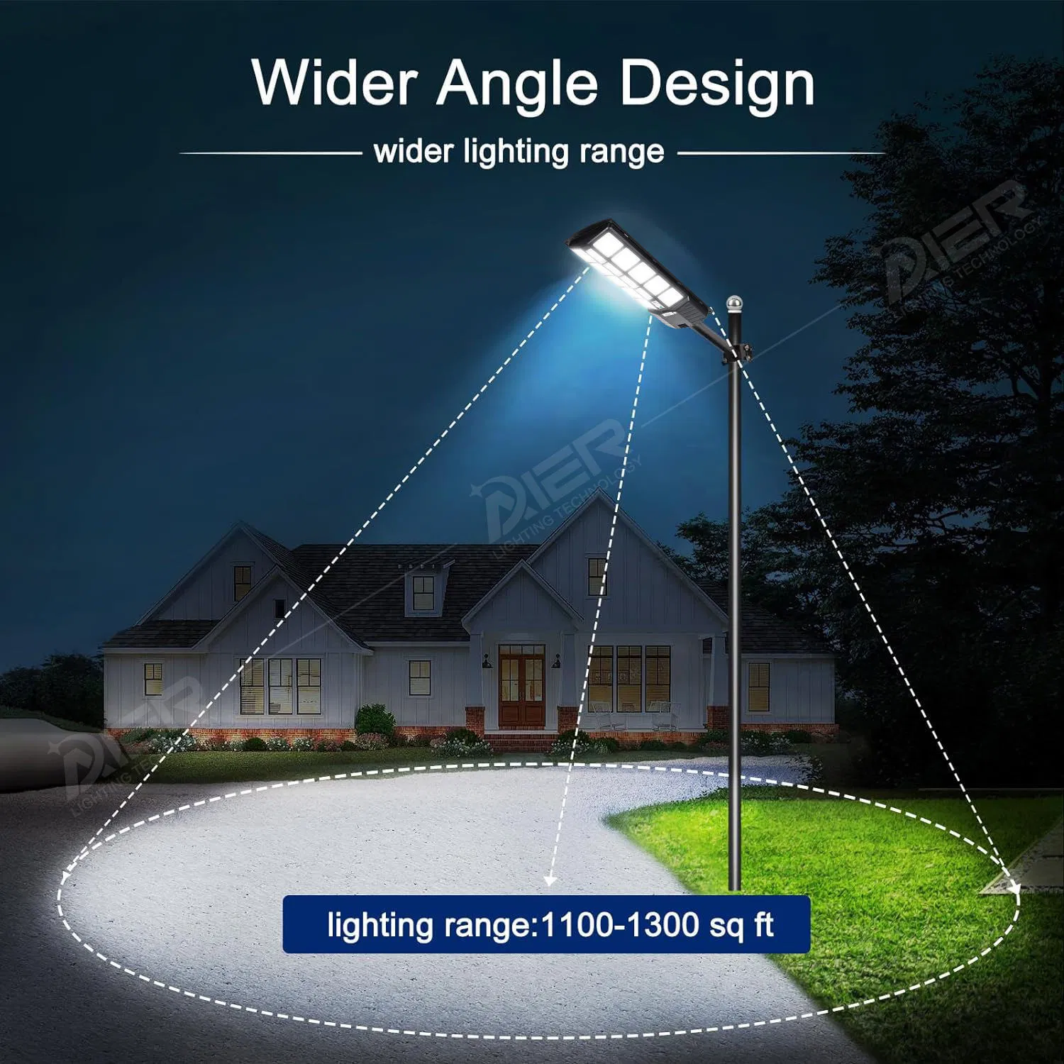 Integrated Solar Streetlight with Panel for Enhanced Night Visibility