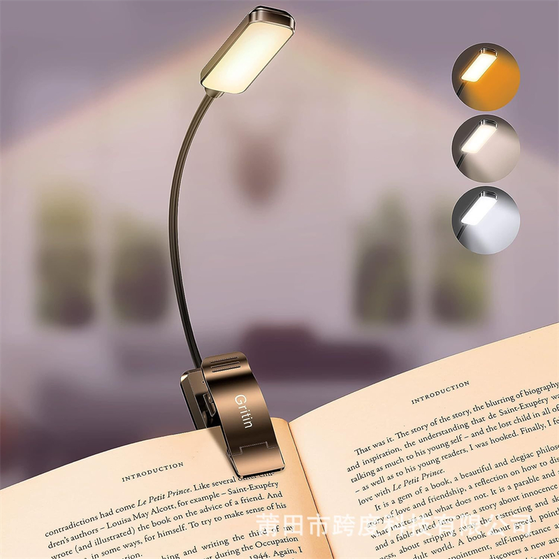 14LEDs Book Light USB Rechargeable Reading Light Warm Cool White Daylight Portable Flexible Easy Clip Night Reading Lamp