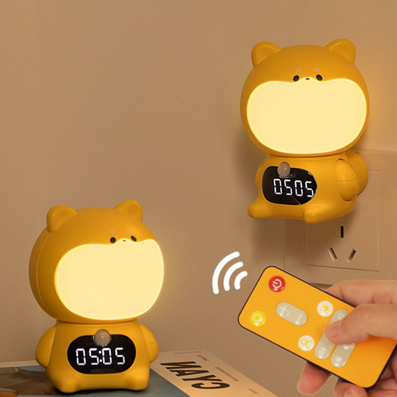 LED Plug in Night Light for Kids, Cute Dimmable Nursery Puppy Lamp with Smart Sensors and Remote Control, Xmas Birthday Gift for Kids Adult, Room Decor