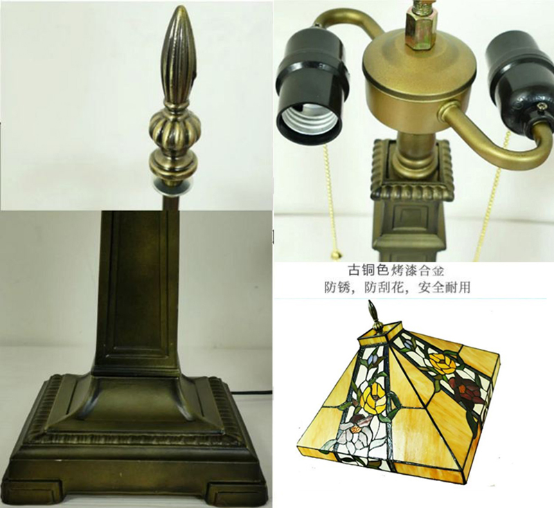 Tiffany Table Lamp Rose Lampshade Bedroom Bedside Lamp Design Table Lamp (WH-TTB-77)