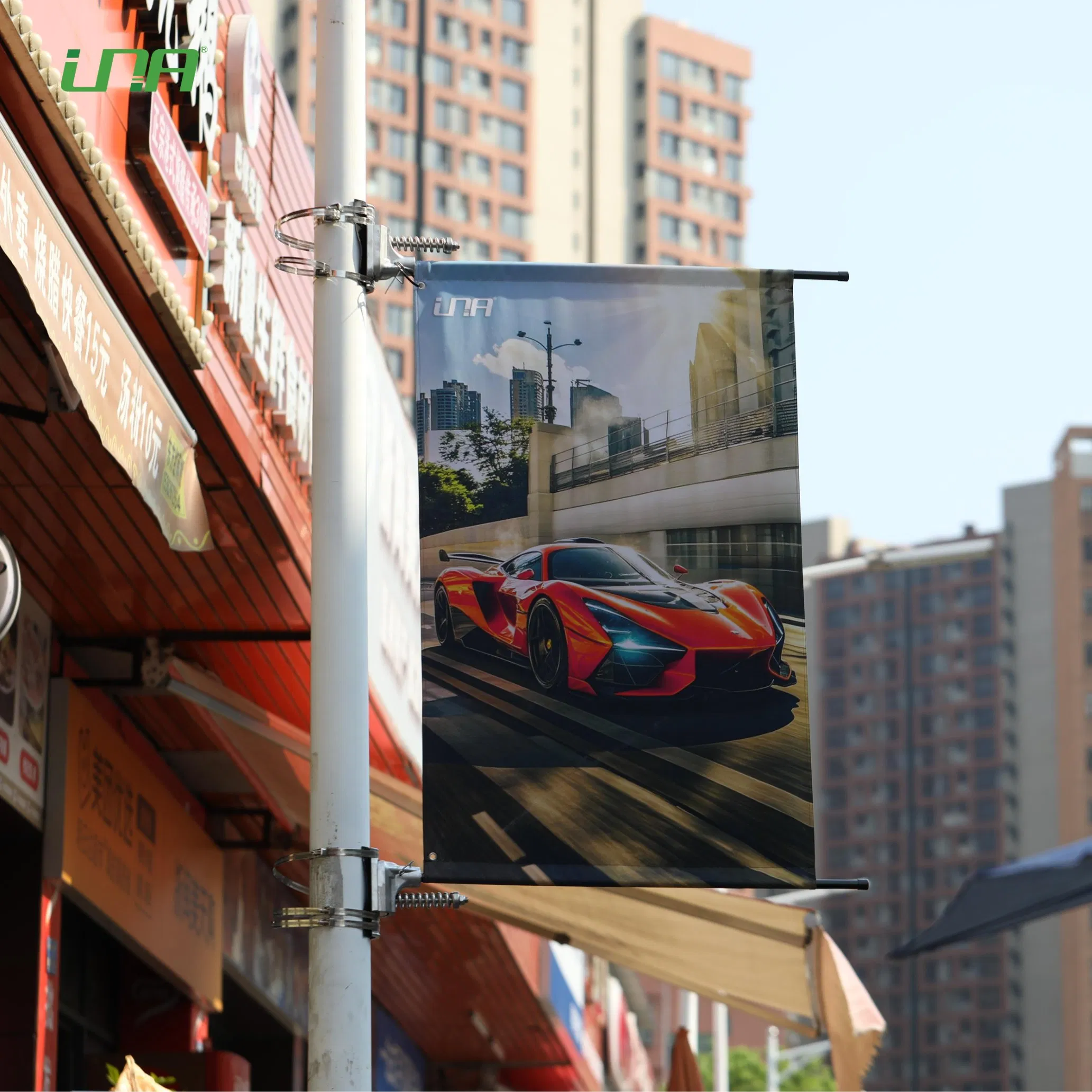 Street Lamp Pole Media Image Advertising Banner Hanging Clamp for Election
