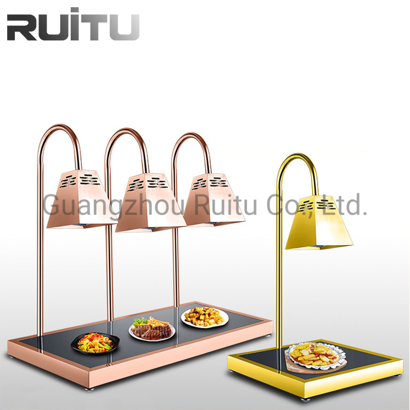 Talheres Metal Stainless Steel Food Warmer Carving Station Rechaud Kitchen Dining Hotel Restaurant Steak Dinnerware Sets Electric Catering Buffet Infrared Lamp