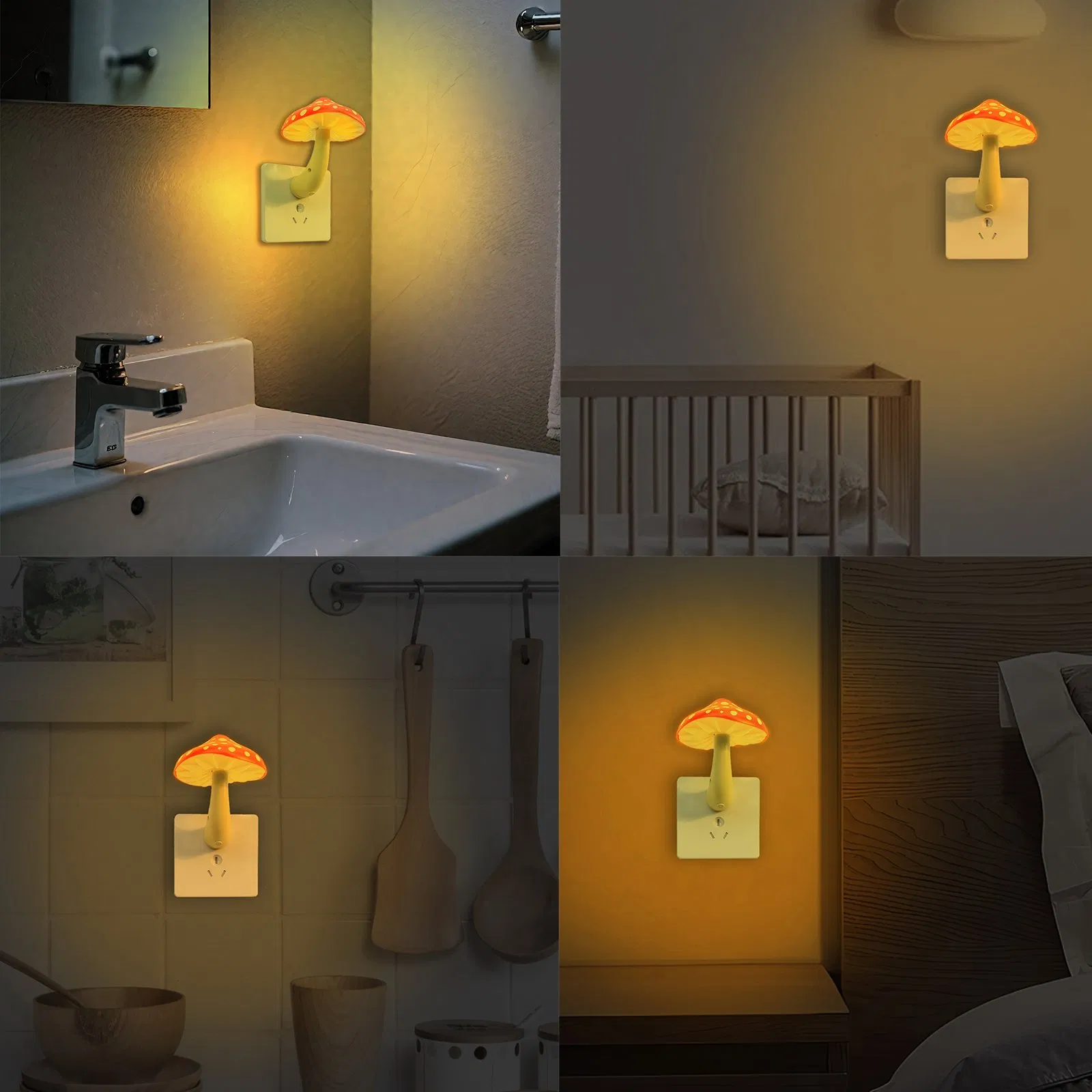 146b Red Mushroom Night Light Soft Light Eye-Caring Bedside Lamp