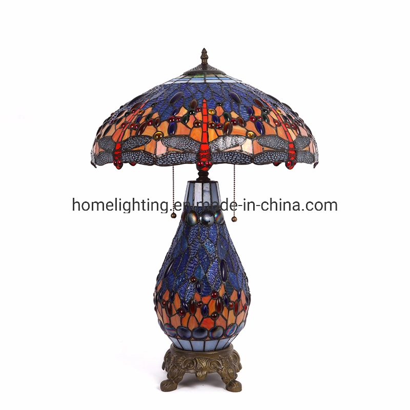 Tfd-1725r Decorative Living Room Dragonfly Tiffany Table Lamp