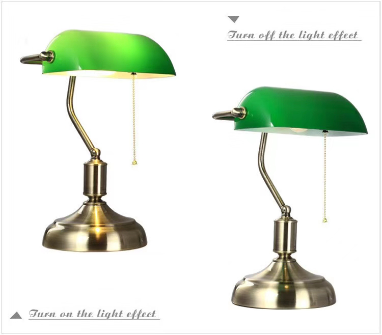 Modern Vintage Banker Lamp Classic Desk Light