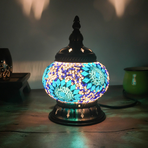Retro Ethnic Style Bedroom Bedside Night Light Restaurant Cafe Bar Turkish Nightstand Light (WH-VTB-04)