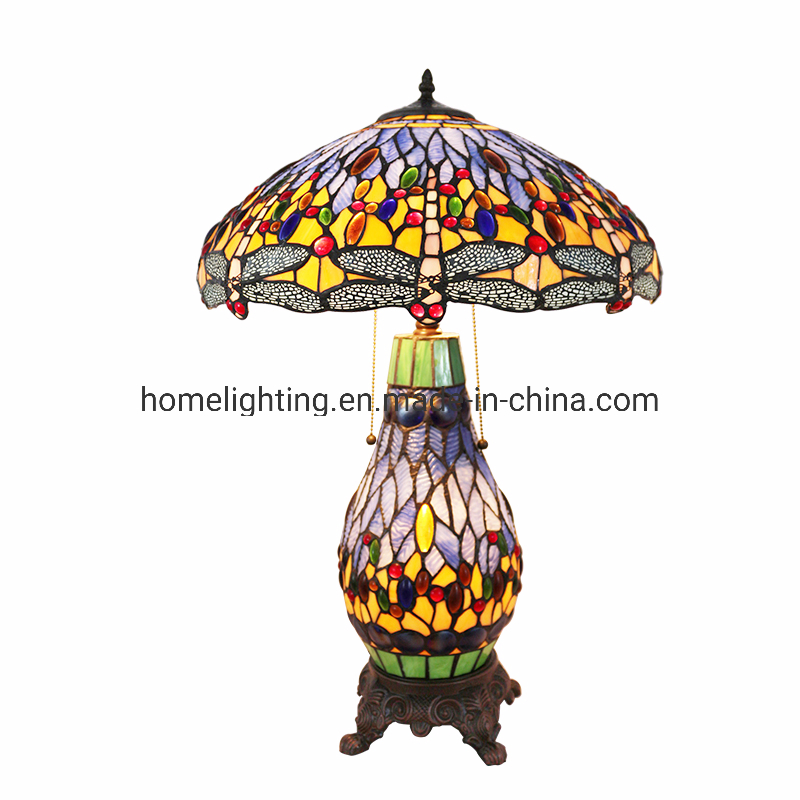 Tfd-1725r Decorative Living Room Dragonfly Tiffany Table Lamp