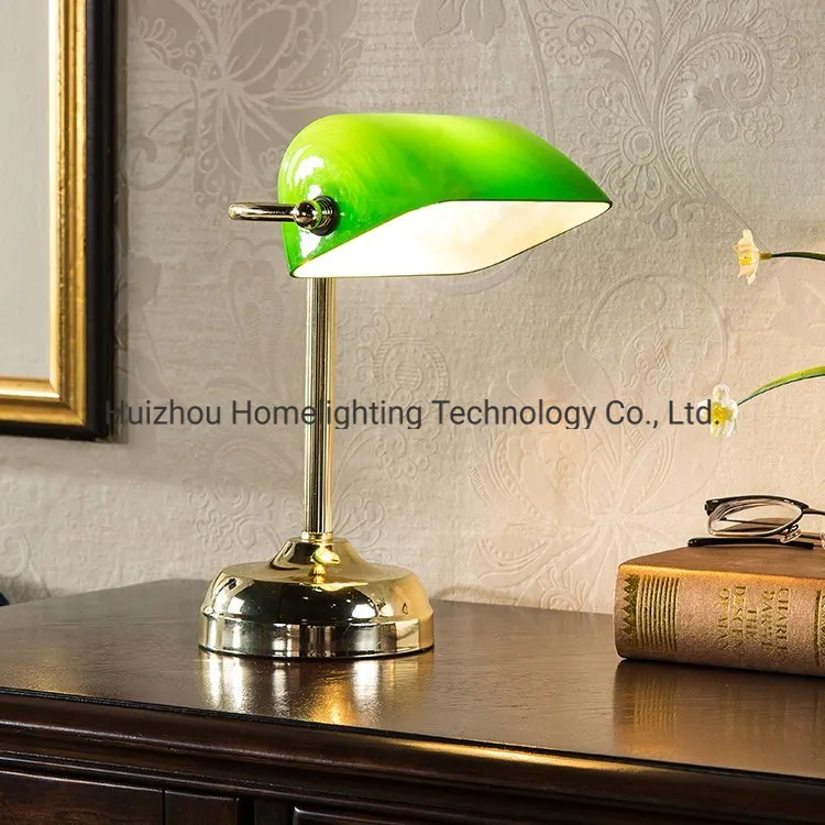 Jlt-1783 Touch Dimming Green Shade Banker Table Desk Lamp